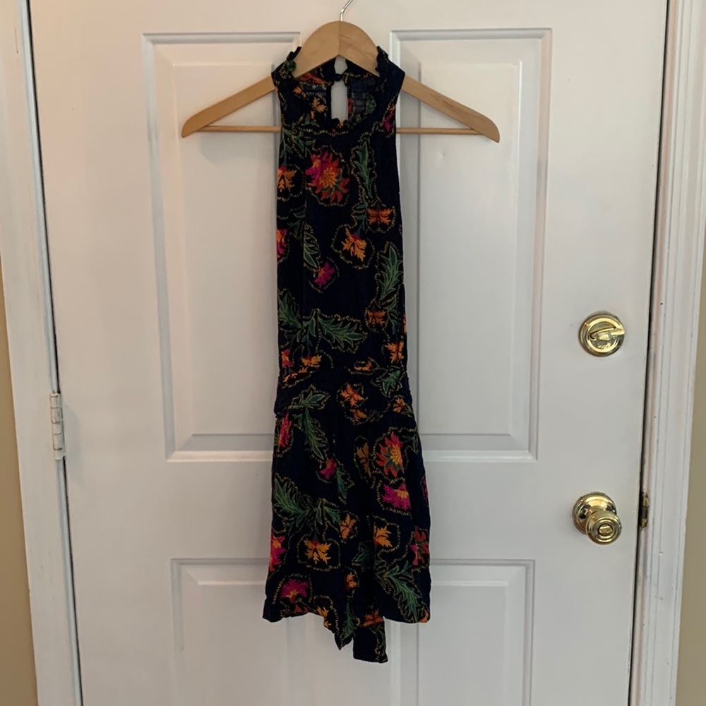 Tropical print romper